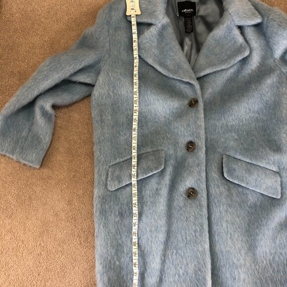 Light Blue Wool and Alpaca blend coat Woman's Size Large - Picture 5 of 5